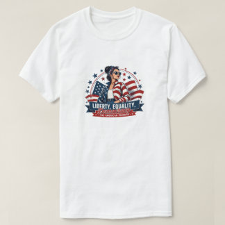 T-shirtontwerp met vetgedrukte democractietypograf t-shirt