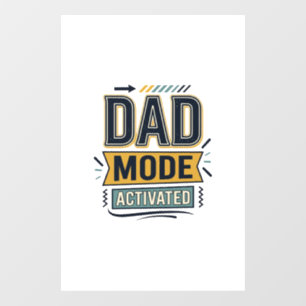 T-shirtontwerp met vintage gravure 'Dad Mode geact Raamsticker