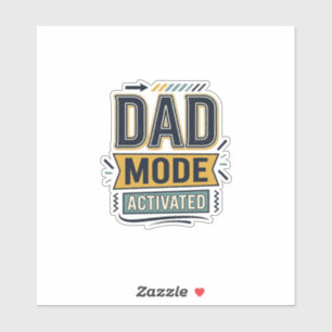 T-shirtontwerp met vintage gravure 'Dad Mode geact Sticker