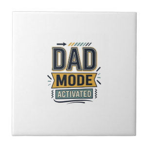T-shirtontwerp met vintage gravure 'Dad Mode geact Tegeltje