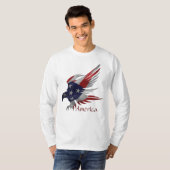 T-shirts à manches longues de l'aigle américain M (Devant entier)