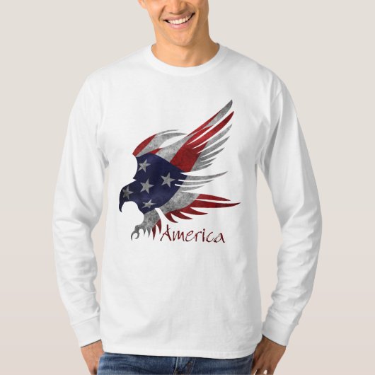 T-shirts à manches longues de l'aigle américain M (Devant)