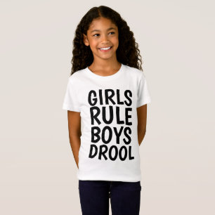 T-shirts amusants pour filles/enfants FILLES RÈGLE