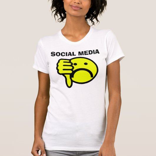 T-shirts antisocial de médias (je déteste) (Devant)