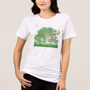 T-shirts arborés avec lune et étoiles
