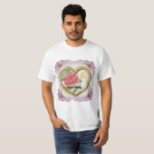 T-shirts Bevel Heart Rose défraîchi (Devant entier)