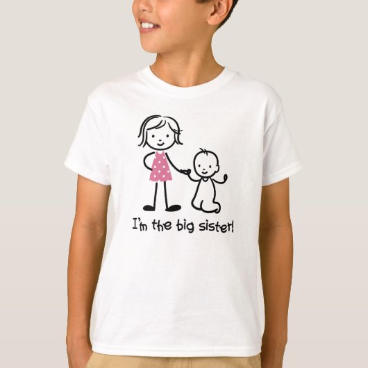 T-shirts Big Sister Stick Figures pour filles (Devant)