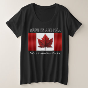 T-shirts Canada Flag Plus Size USA Canada