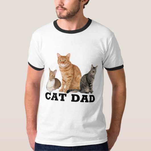 T-shirts CAT DAD (Ginger Tabby) (Devant)