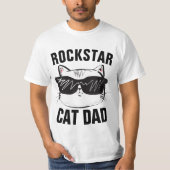 T-shirts CAT DAD ROCKSTAR (Devant)