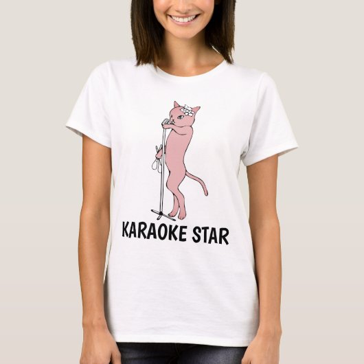 T-shirts CAT KARAOKE STAR (Devant)
