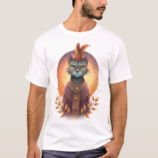T-Shirts chat en style boho (Devant)