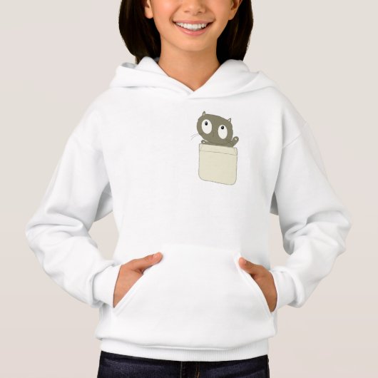 T-SHIRTS CHAT POCHE FUNNY POUR ENFANTS (Devant)