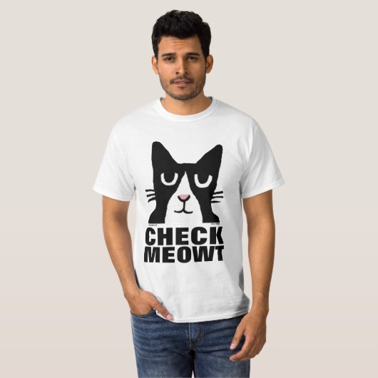 T-shirts chats amusants, Panda Kitty CHECK MEOWT (Devant entier)