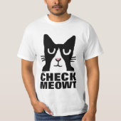 T-shirts chats amusants, Panda Kitty CHECK MEOWT (Devant)