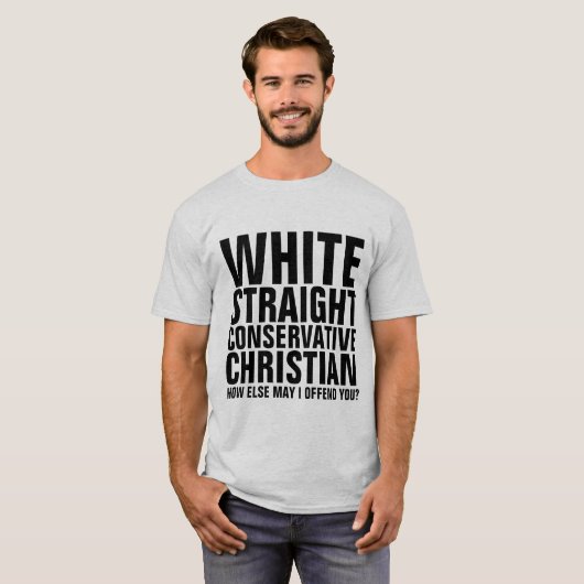 T-shirts CHRÉTIENS CONSERVATEURS BLANCS DROITS (Devant entier)
