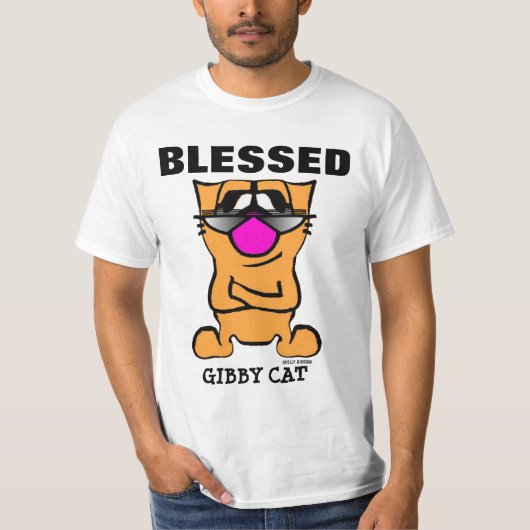 T-shirts chrétiens GIBBY CAT BLESSED (Devant)