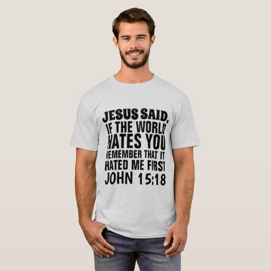 T-SHIRTS CHRÉTIENS, LE MONDE VOUS DÉTESTERA (Devant entier)