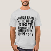 T-SHIRTS CHRÉTIENS, LE MONDE VOUS DÉTESTERA (Devant)
