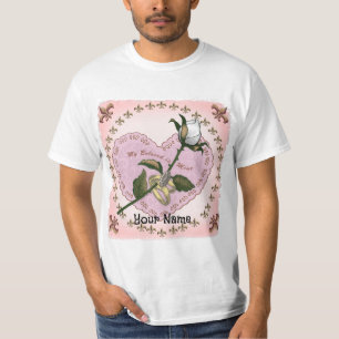 T-shirts cœur Rose adoré