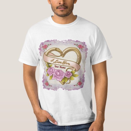 T-shirts Coeur Roses Roses Roses Rose (Devant)