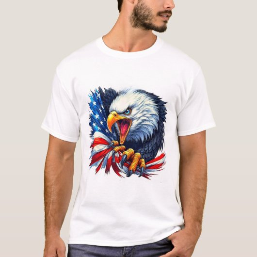 T-shirts d'aigle patriotique - Bold American (Devant)