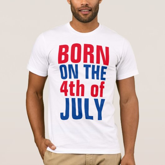 T-shirts d'anniversaire du 4 juillet, NÉ LE 4 (Devant)