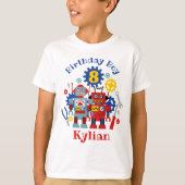 T-shirts d'anniversaire robots sur mesure (Devant)