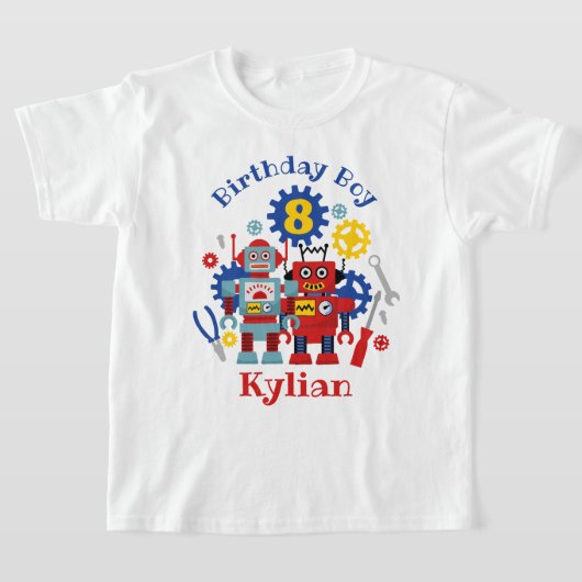 T-shirts d'anniversaire robots sur mesure (Poser)