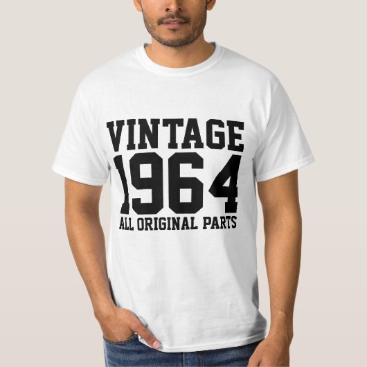 T-shirts d'anniversaire VINTAGES 1964 (Devant)