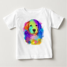 t-shirts d'aquarelle pour chien mignon bébé