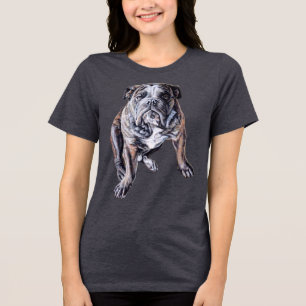 T-shirts d'art Bulldog anglais Bulldog Shirt femme
