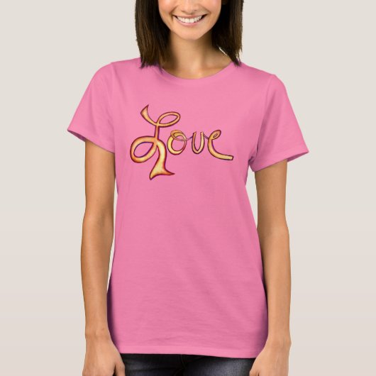 T-shirts d'Art Inspirationnel Love Pink (Devant)