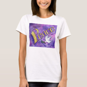 T-shirts d'art Word Inspirational de Peace Dove
