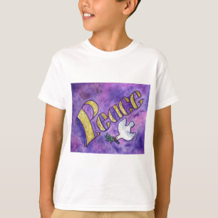 T-shirts d'art Word Inspirational de Peace Dove
