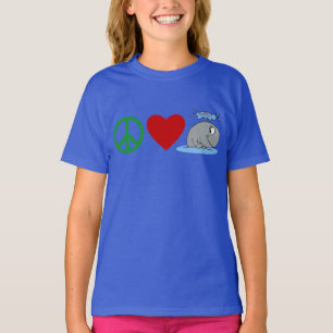 T-shirts de baleines d'amour de paix, tasses de