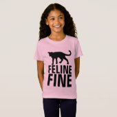 T-shirts de chat amusants, FELINE FINE (Devant entier)