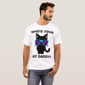 T-shirts de chat amusants, QUI EST VOTRE CHAT DADD (Devant entier)