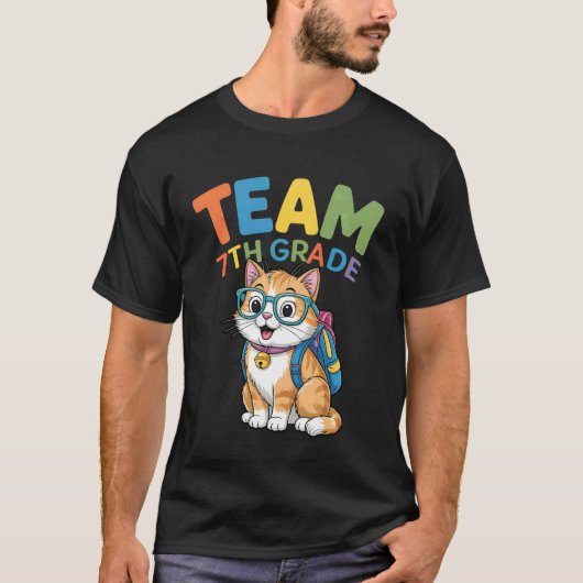 T-shirts de chat pour l'équipe de retour à l'école (Devant)