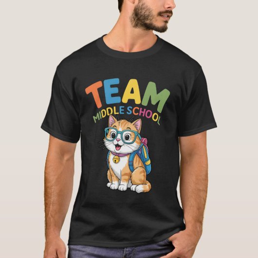 T-shirts de chat Retour à l'école Équipe Garçons C (Devant)