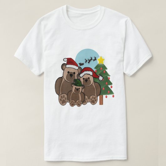 T-shirts de famille d'ours de nounours de Noël (Design devant)