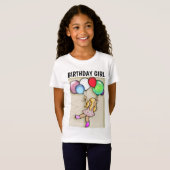 T-SHIRTS DE FILLE D'ANNIVERSAIRE. (Devant entier)