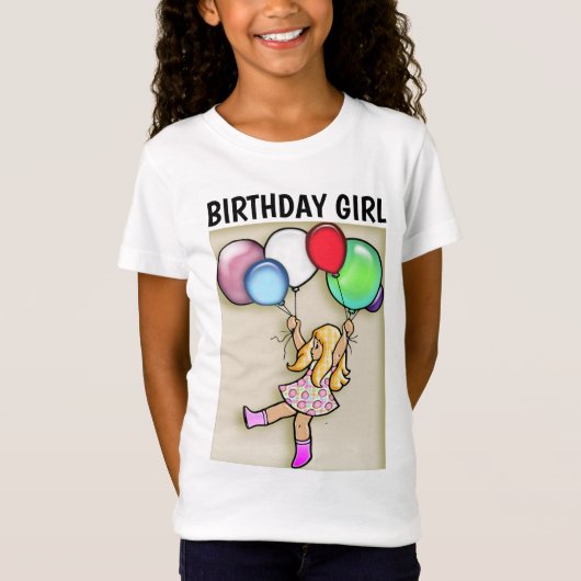T-SHIRTS DE FILLE D'ANNIVERSAIRE. (Devant)