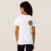 T-shirts de fille tropicale de pluie de fleurs (Dos entier)