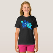 T-shirts de fille tropicale de pluie de fleurs (Devant entier)