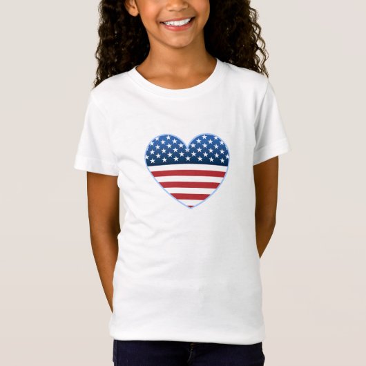 T-shirts de filles de drapeau de coeur des (Devant)