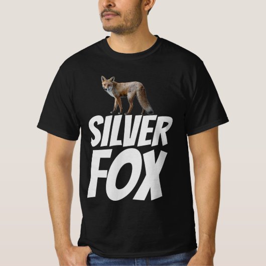 T-shirts de grand-père pour hommes SILVER FOX (Devant)