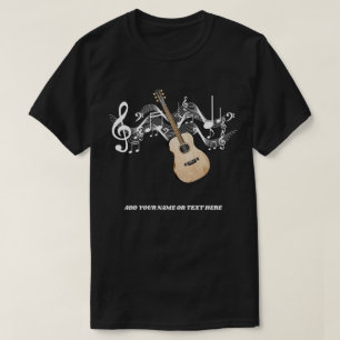 T-shirts de guitare de pays de guitare acoustique