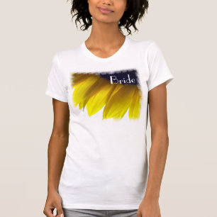 T-shirts de jeune mariée de tournesol