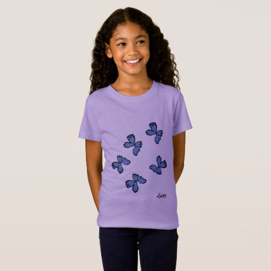 T-shirts de la fille : L'amour d'un papillon (Devant entier)